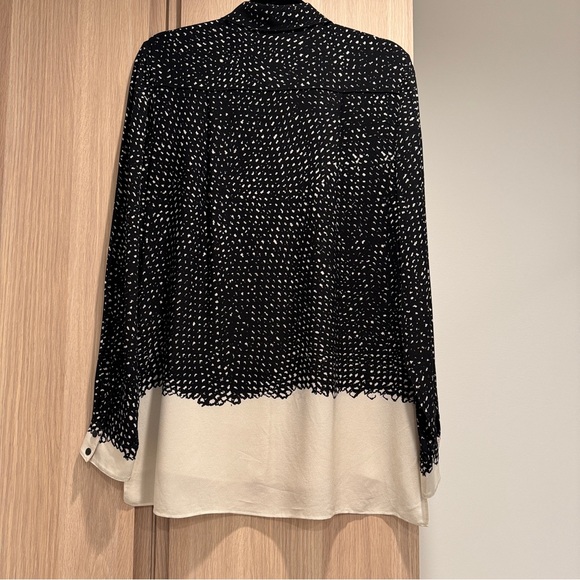 Proenza Schouler Black White Silk Printed Button Down - Size 8 - Picture 2 of 10